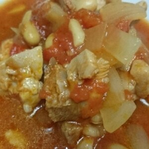 ほっこり♪我が家の“大豆と鶏肉のトマト煮”